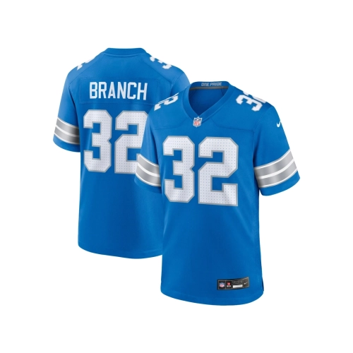 Mens Detroit Lions Brian Branch Blue Game Jersey