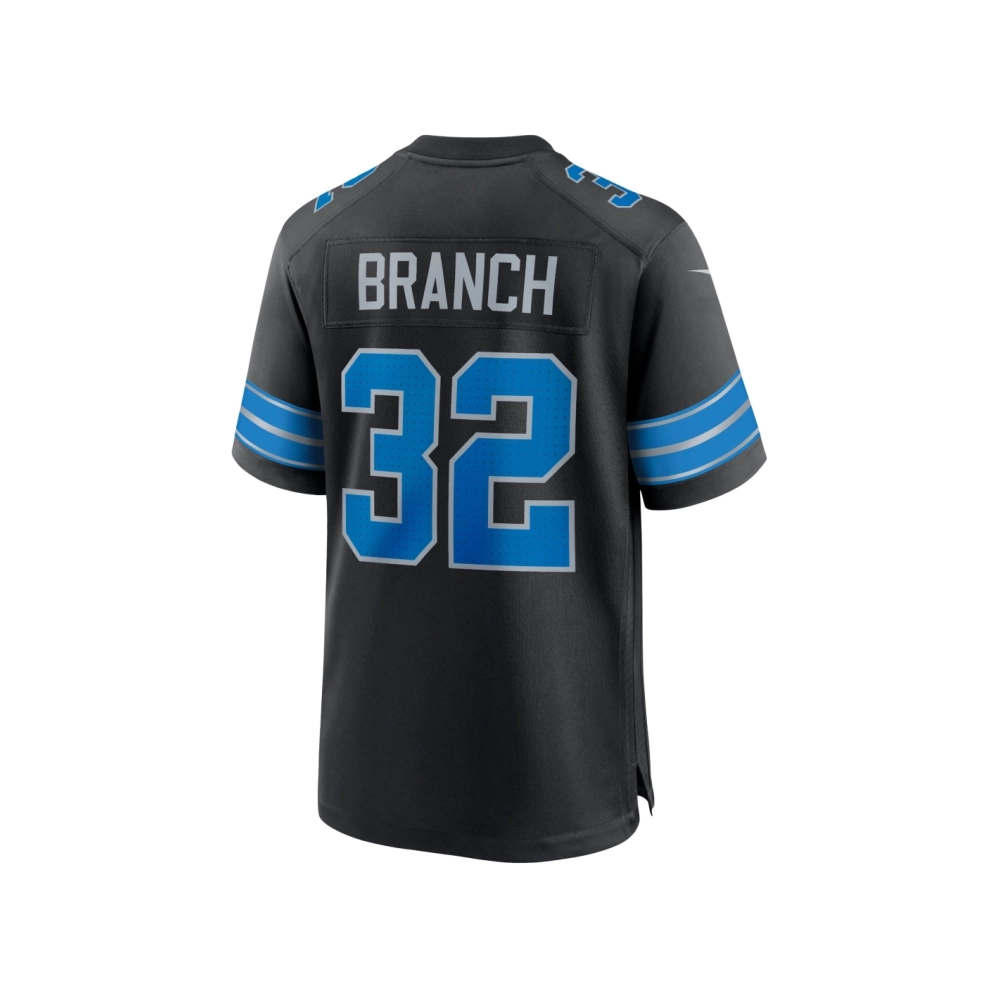 Mens Detroit Lions Brian Branch Black 2nd Alternate Game Jersey