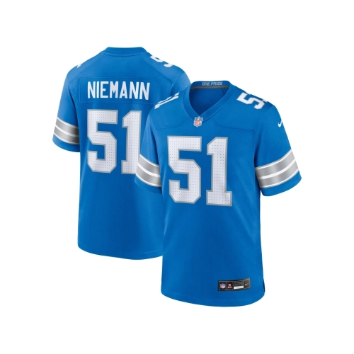 Mens Detroit Lions Ben Niemann Blue Team Game Jersey