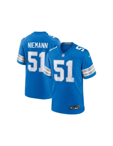 Mens Detroit Lions Ben Niemann Blue Team Game Jersey