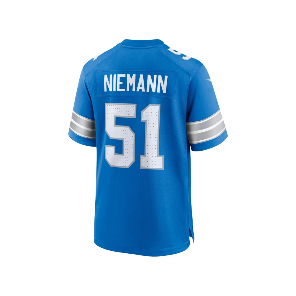 Mens Detroit Lions Ben Niemann Blue Team Game Jersey