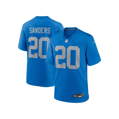 Mens Detroit Lions Barry Sanders Blue Alternate Game Jersey