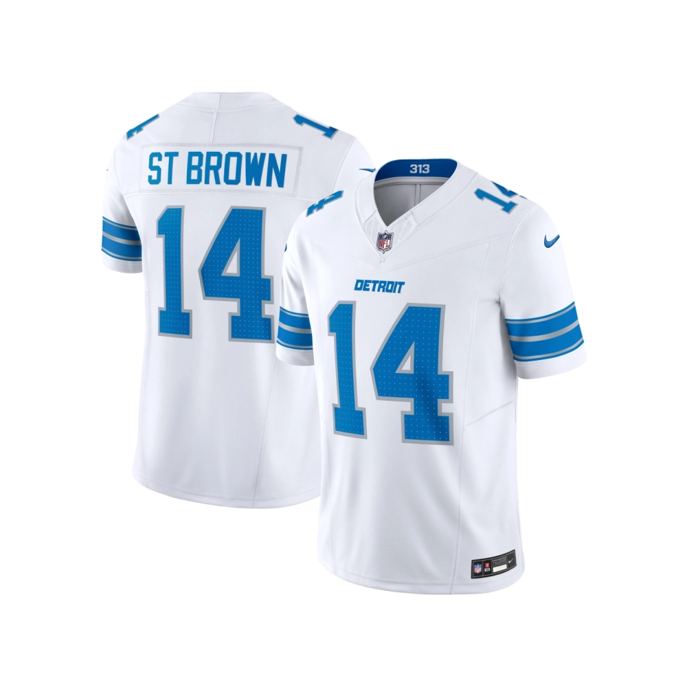 Mens Detroit Lions Amon-Ra St. Brown White Vapor F.U.S.E. Limited Jersey