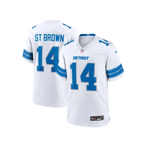 Mens Detroit Lions Amon-Ra St. Brown White Game Jersey
