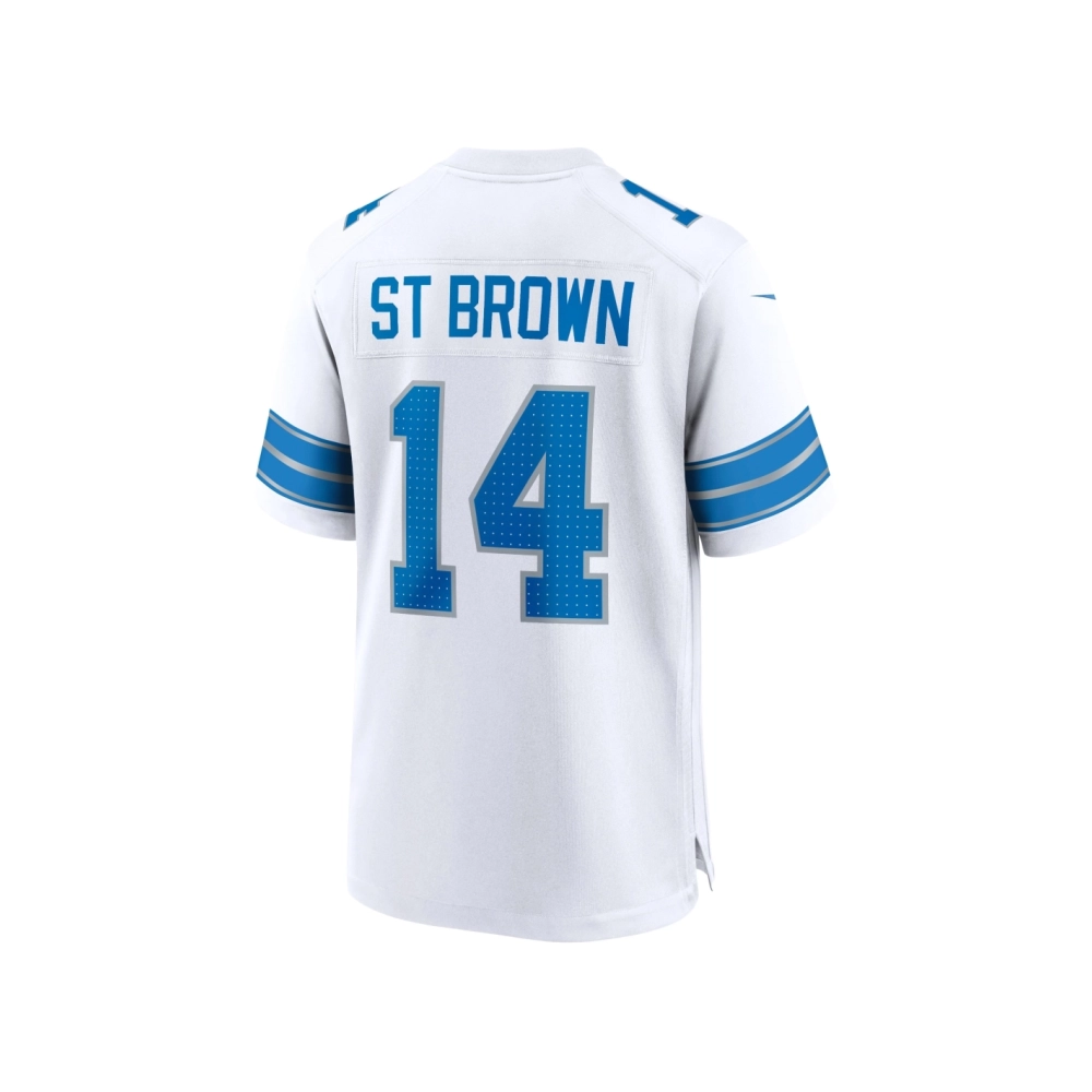 Mens Detroit Lions Amon-Ra St. Brown White Game Jersey