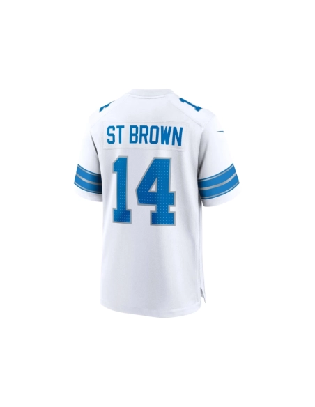 Mens Detroit Lions Amon-Ra St. Brown White Game Jersey