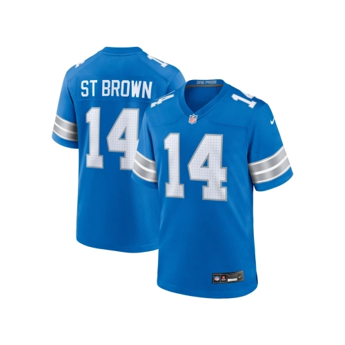 Mens Detroit Lions Amon-Ra St. Brown Blue Game Jersey