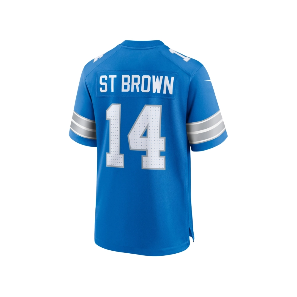 Mens Detroit Lions Amon-Ra St. Brown Blue Game Jersey