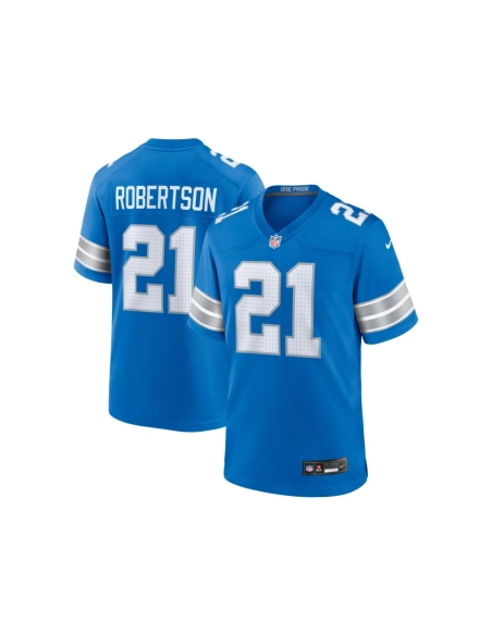Mens Detroit Lions Amik Robertson Blue Game Jersey