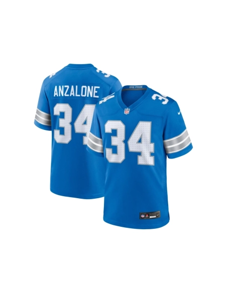 Mens Detroit Lions Alex Anzalone Blue Game Jersey
