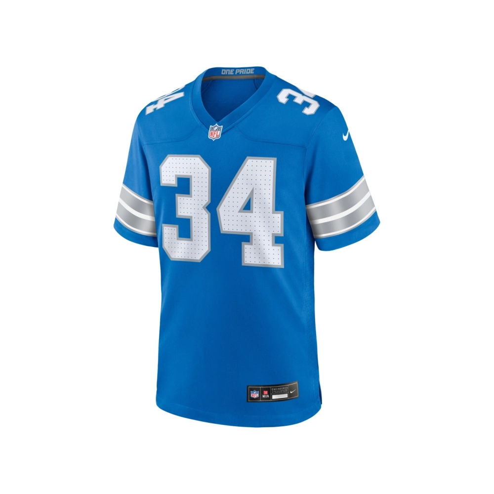 Mens Detroit Lions Alex Anzalone Blue Game Jersey