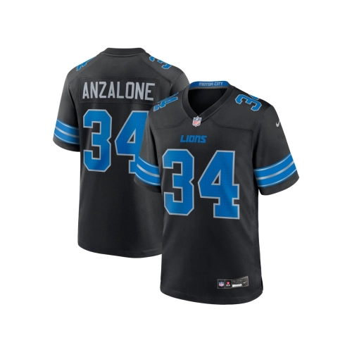 Mens Detroit Lions Alex Anzalone Black 2nd Alternate Game Jersey