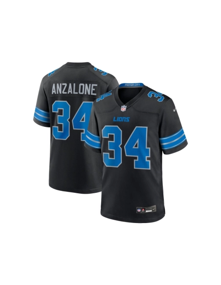 Mens Detroit Lions Alex Anzalone Black 2nd Alternate Game Jersey