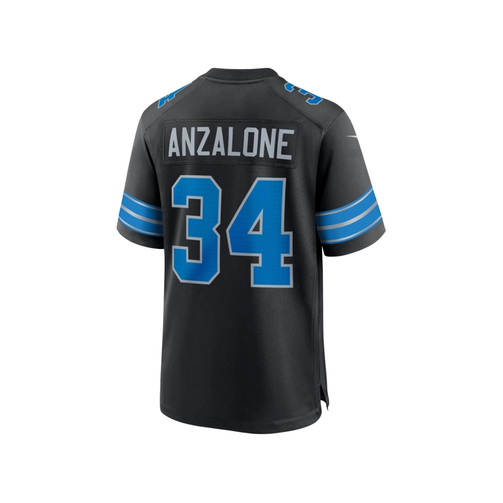 Mens Detroit Lions Alex Anzalone Black 2nd Alternate Game Jersey