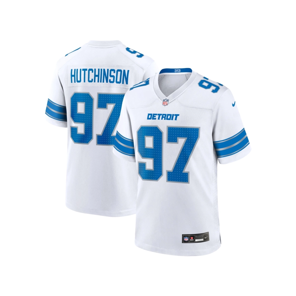 Mens Detroit Lions Aidan Hutchinson White Game Jersey