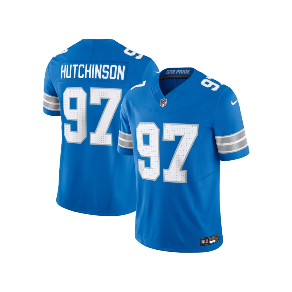 Mens Detroit Lions Aidan Hutchinson Blue Vapor F.U.S.E. Limited Jersey