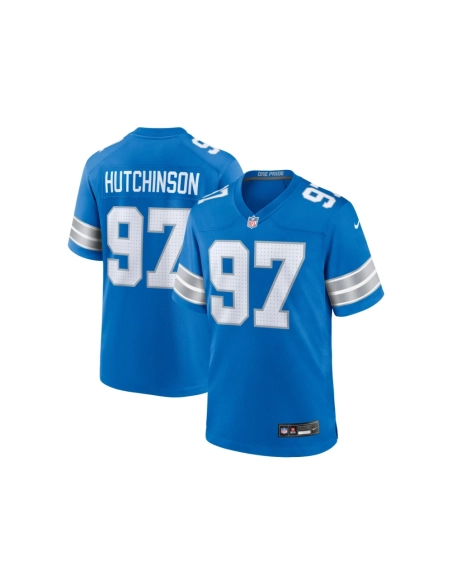 Mens Detroit Lions Aidan Hutchinson Blue Game Jersey