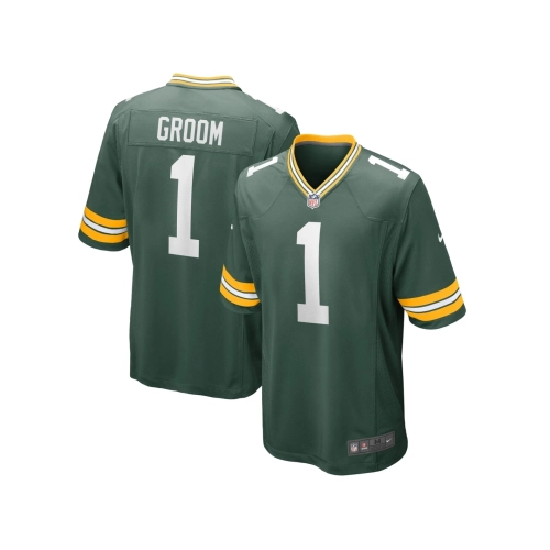 Mens Green Bay Packers Number 1 Groom Green Game Jersey