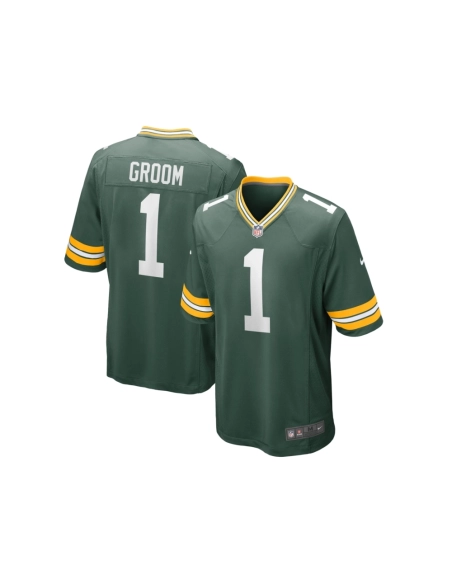 Mens Green Bay Packers Number 1 Groom Green Game Jersey