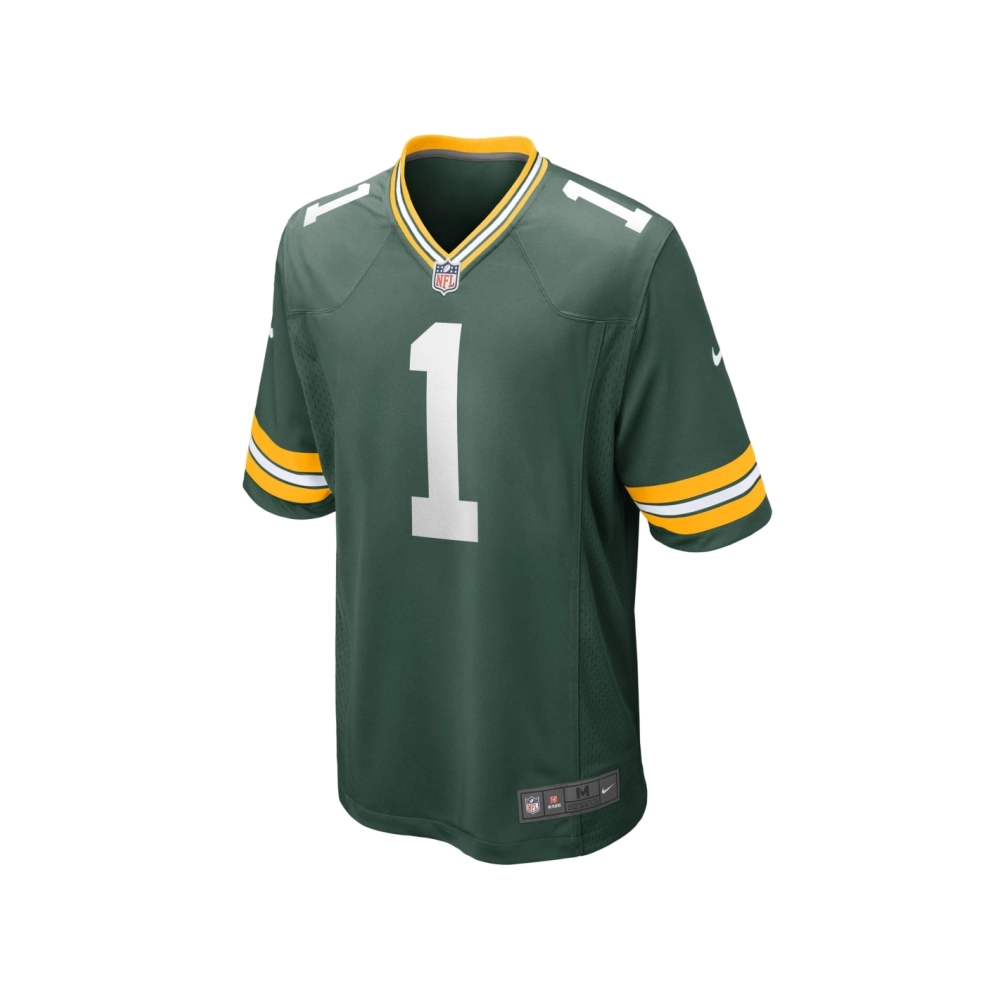 Mens Green Bay Packers Number 1 Groom Green Game Jersey
