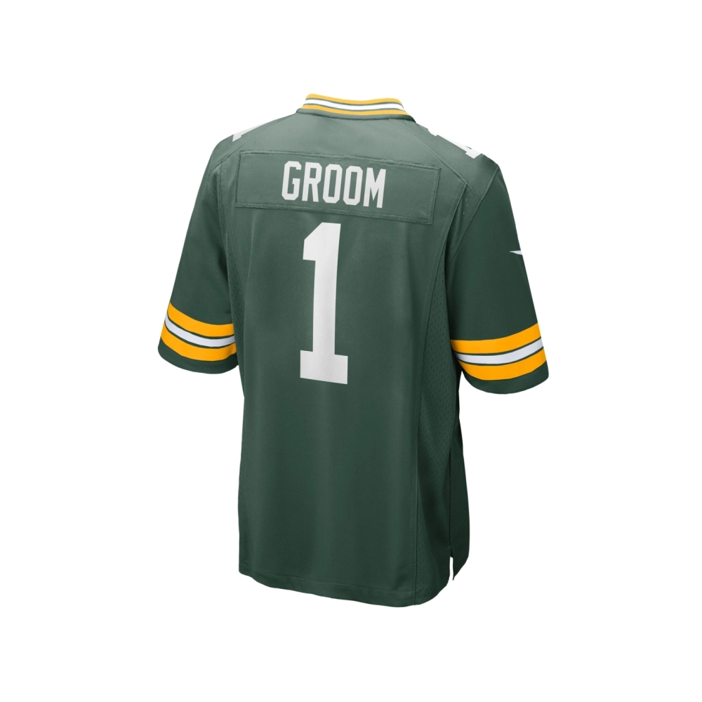 Mens Green Bay Packers Number 1 Groom Green Game Jersey