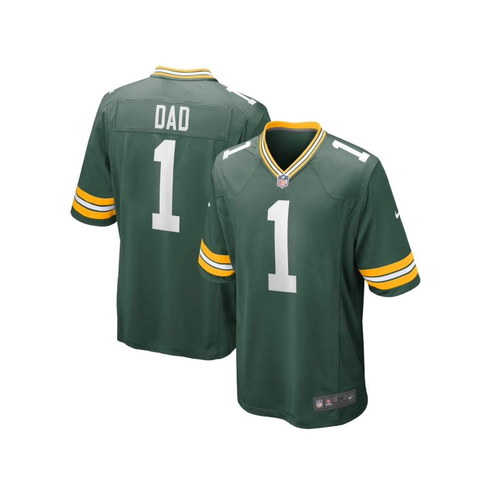 Mens Green Bay Packers Number 1 Dad Green Game Jersey