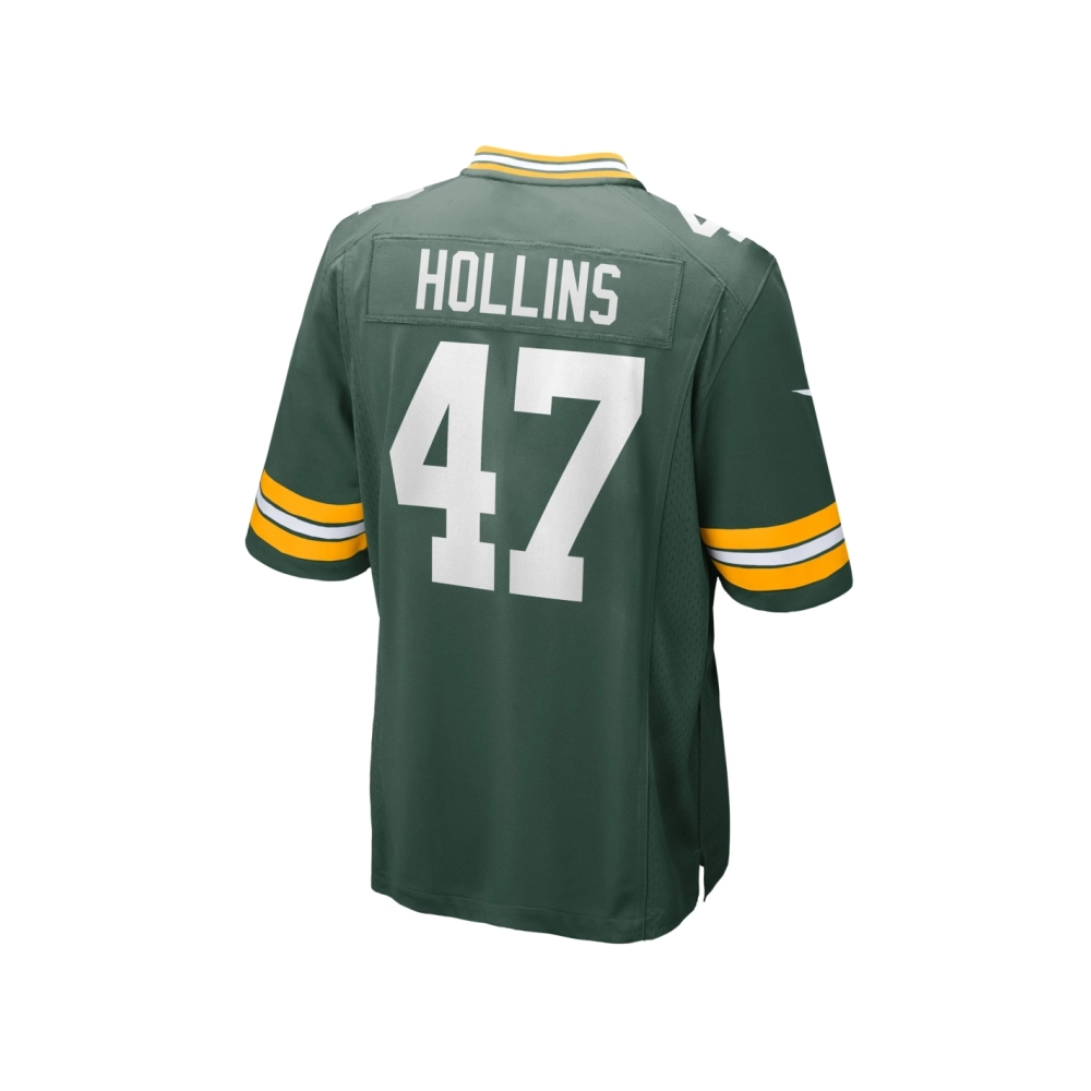 Mens Green Bay Packers Justin Hollins Green Home Game Player Jersey