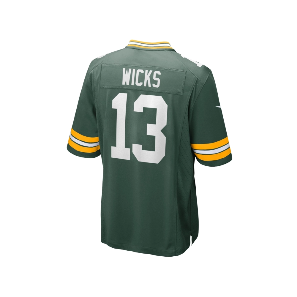 Mens Green Bay Packers Dontayvion Wicks Green Game Jersey
