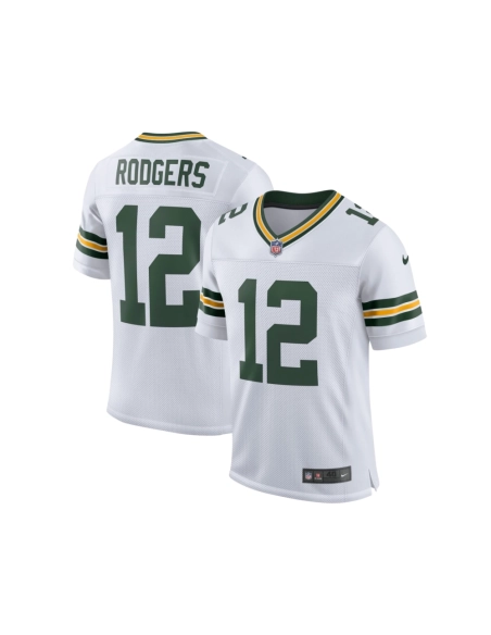Mens Green Bay Packers Aaron Rodgers White Classic Elite Player Jersey