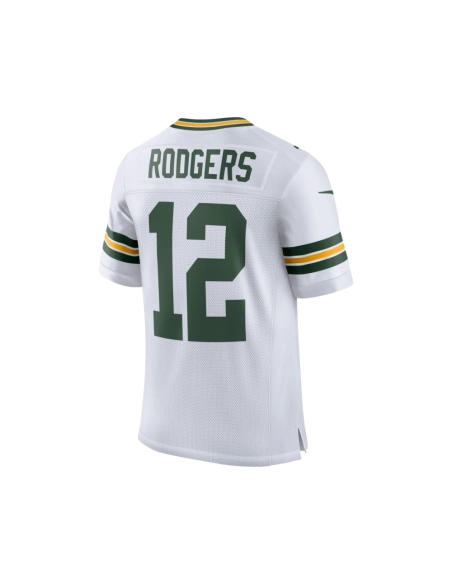 Mens Green Bay Packers Aaron Rodgers White Classic Elite Player Jersey