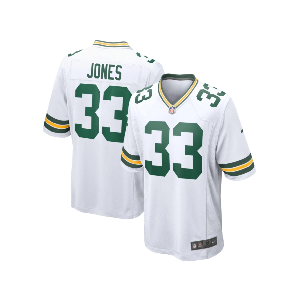 Mens Green Bay Packers Aaron Jones White Game Player Jersey