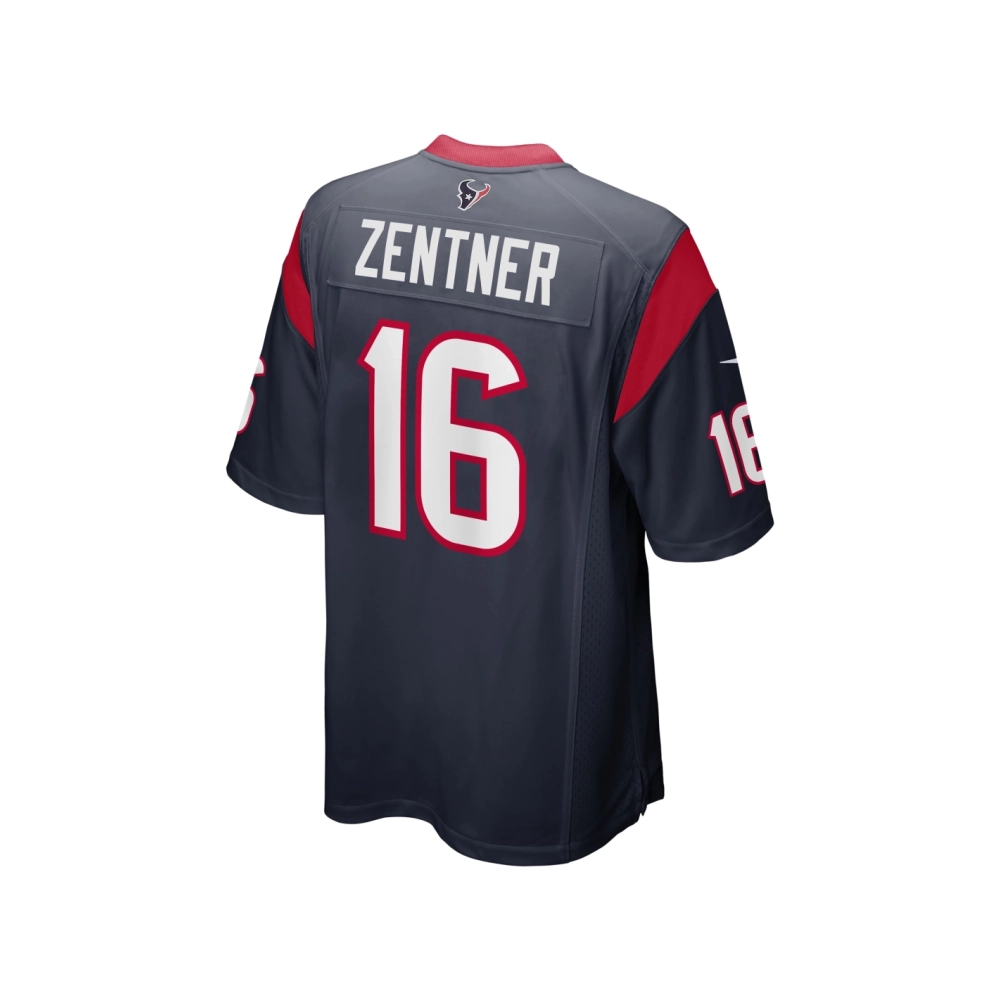 Mens Houston Texans Ty Zentner Navy Team Game Jersey