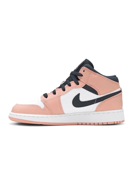 AIR JORDAN 1 MID GS PINK QUARTZ 555112 603,AIR JORDAN 1 MID,Air Jordan