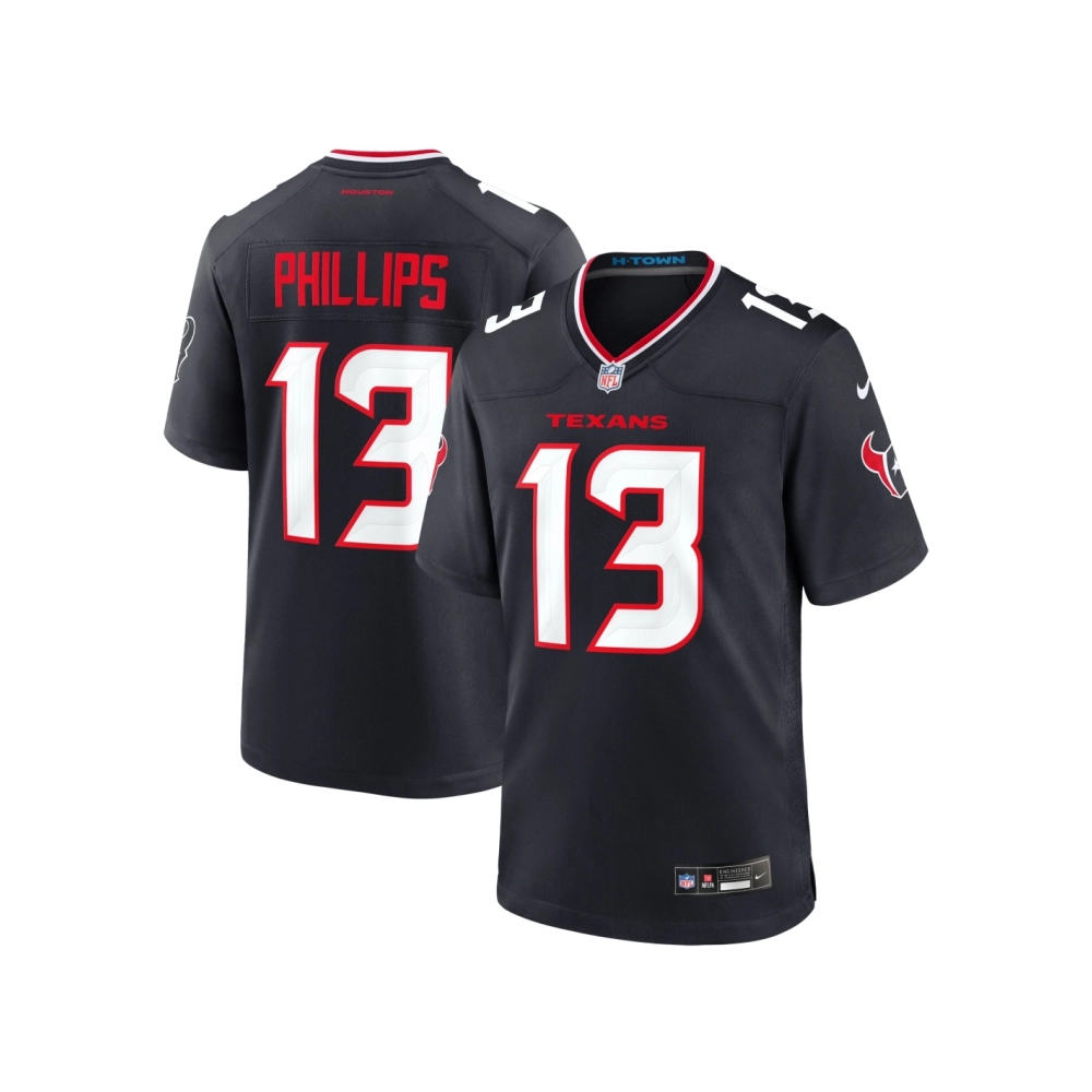 Mens Houston Texans DelShawn Phillips Navy Team Game Jersey