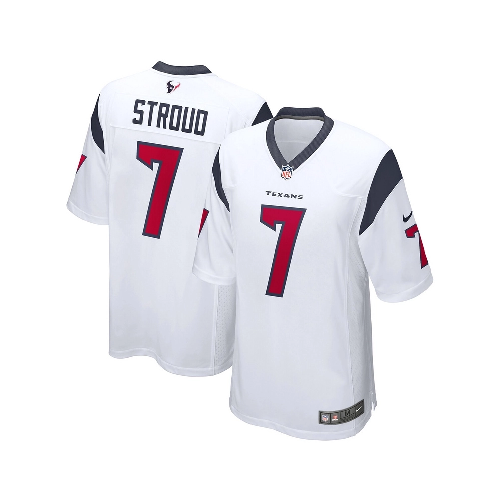 Mens Houston Texans CJ Stroud White 2023 NFL Draft First Round Pick Game Jersey