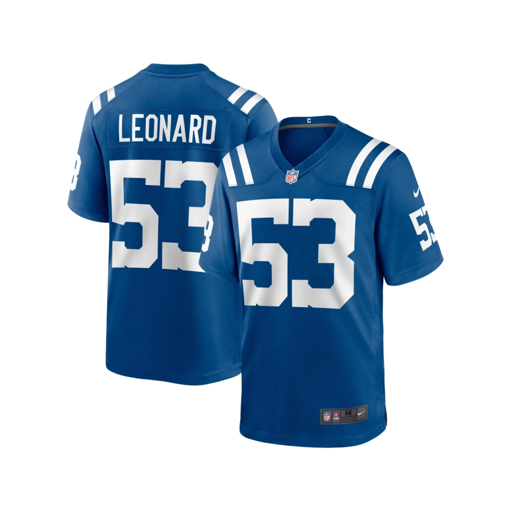 Mens Indianapolis Colts Shaquille Leonard Royal Game Player Jersey