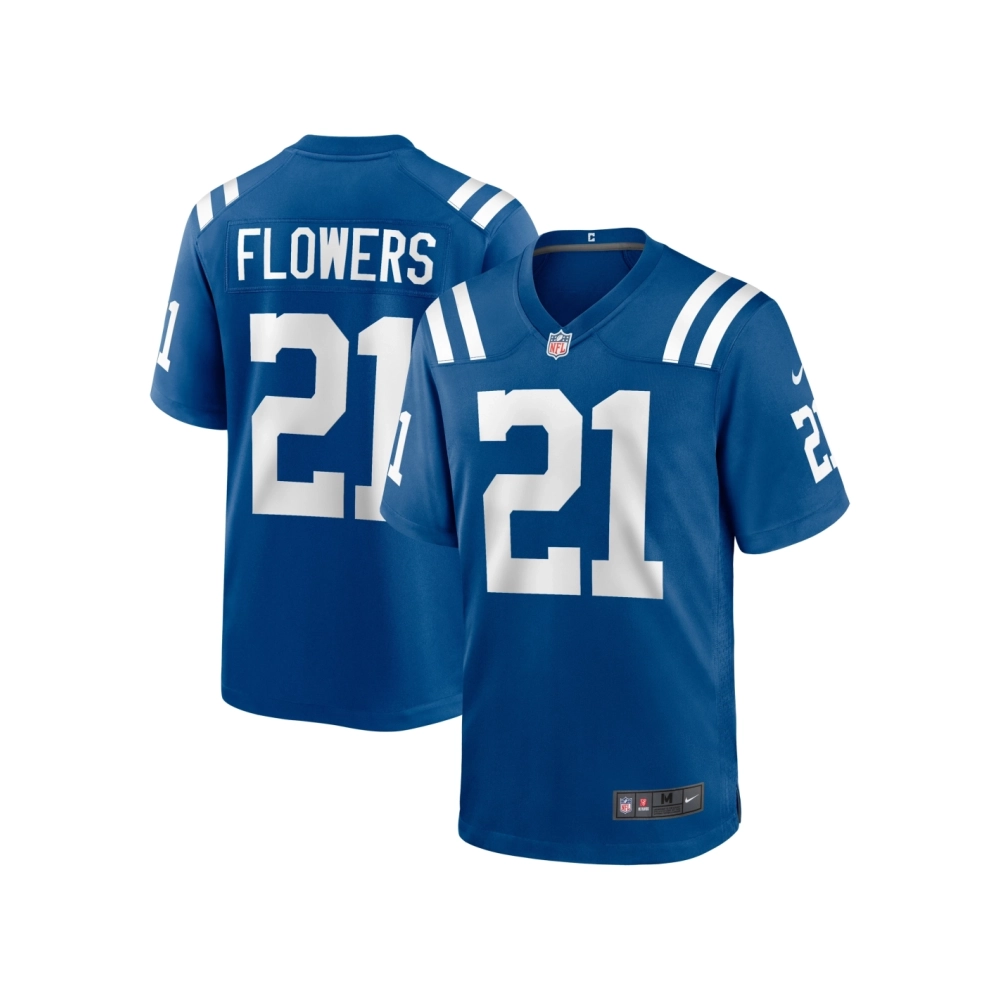 Mens Indianapolis Colts Dallis Flowers Royal Game Jersey