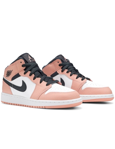 AIR JORDAN 1 MID GS PINK QUARTZ 555112 603,AIR JORDAN 1 MID,Air Jordan