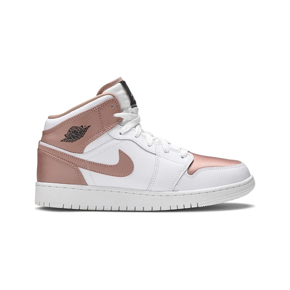 AIR JORDAN 1 MID GS WHITE ROSE GOLD 555112 190,AIR JORDAN 1 MID,Air Jordan