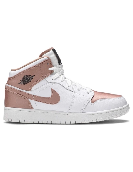 AIR JORDAN 1 MID GS WHITE ROSE GOLD 555112 190,AIR JORDAN 1 MID,Air Jordan