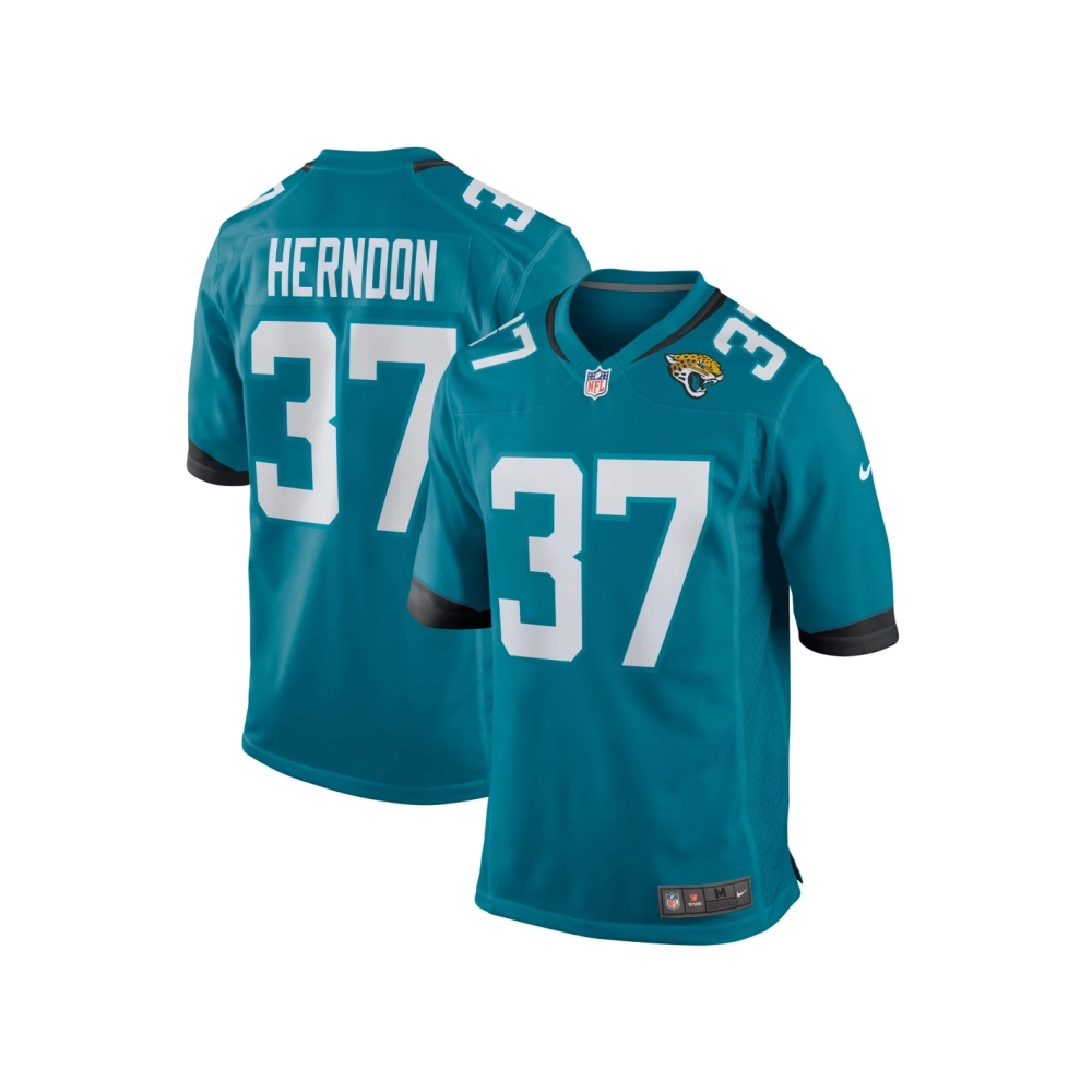 Mens Jacksonville Jaguars Tre Herndon Teal Game Jersey