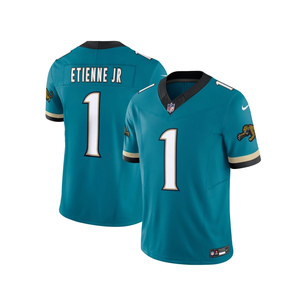 Mens Jacksonville Jaguars Travis Etienne Teal Prowler Throwback Vapor F.U.S.E. Limited Jersey