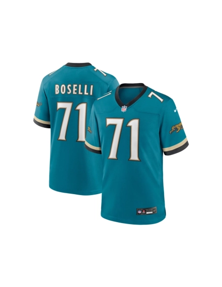 Mens Jacksonville Jaguars Tony Boselli Teal Prowler Throwback Retired Player Game Jersey