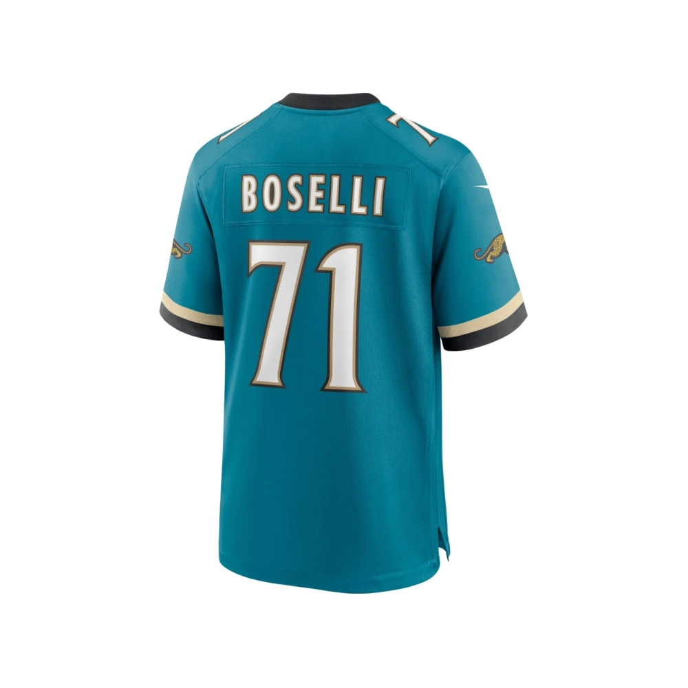 Mens Jacksonville Jaguars Tony Boselli Teal Prowler Throwback Retired Player Game Jersey