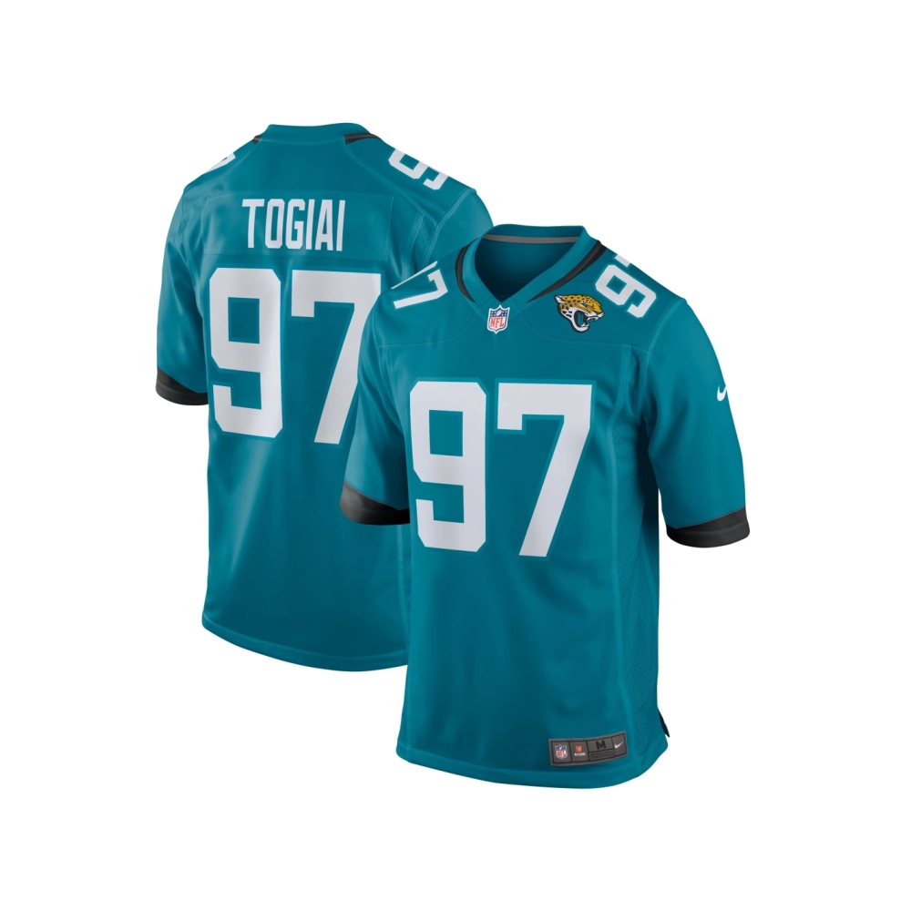 Mens Jacksonville Jaguars Tommy Togiai Teal Team Game Jersey