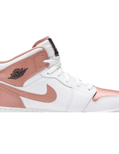 AIR JORDAN 1 MID GS WHITE ROSE GOLD 555112 190,AIR JORDAN 1 MID,Air Jordan