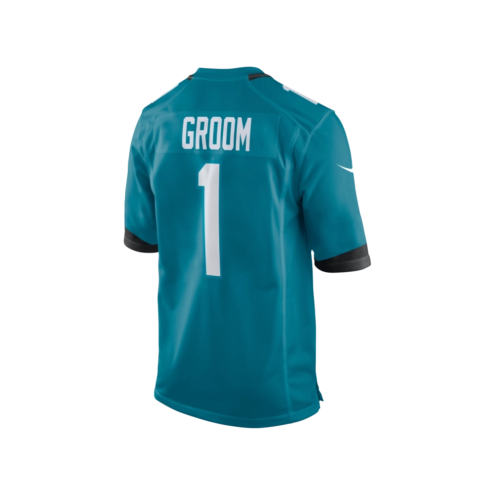 Mens Jacksonville Jaguars Number 1 Groom Teal Game Jersey