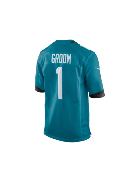 Mens Jacksonville Jaguars Number 1 Groom Teal Game Jersey