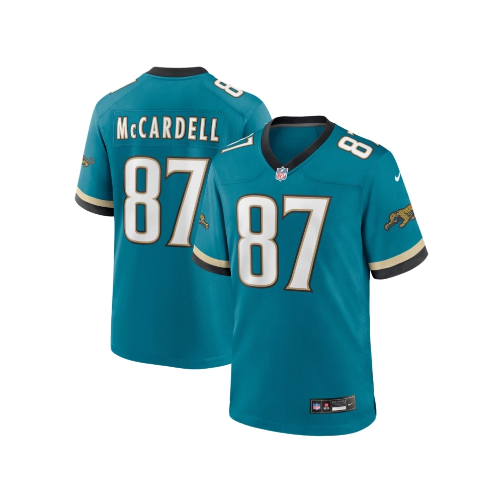 Mens Jacksonville Jaguars Keenan McCardell Teal Prowler Throwback Retired Player Game Jersey