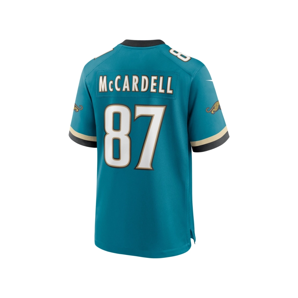 Mens Jacksonville Jaguars Keenan McCardell Teal Prowler Throwback Retired Player Game Jersey